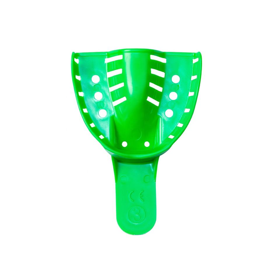 Disposable impression tray green plastic impression tray dental impression tray