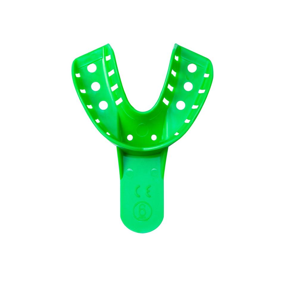 Disposable impression tray green plastic impression tray dental impression tray